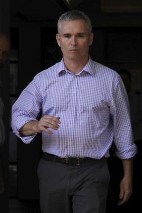 Craig Thomson leaves the Wyong Local Court after being charged with fraud.
