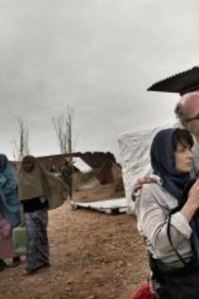 Horror story: Juliette Binoche and director Erik Poppe on the set of <i>A Thousand Times Goodnight</i> in Morocco.