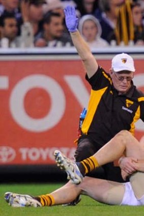 Hawthorn's Jarryd Roughead tore his achilles in round 12 last year.