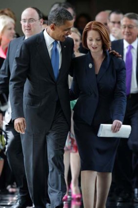 Barrack Obama and Julia Gillard.