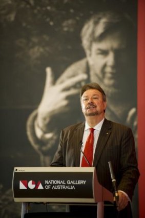 Gallery director: Ron Radford at the official opening of the Arthur Boyd exhibition.