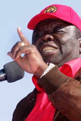 Morgan Tsvangirai at an election rally in the capital Harare.
