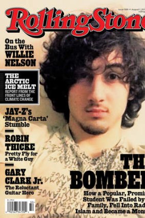 Dzhokhar Tsarnaev, the accused Boston Marathon bomber, on the cover of Rolling Stone.