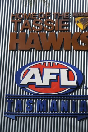 Tasmanian footy fans get excited about the crumbs of AFL footy they are thrown.