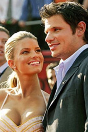 In happier times ... Jessica Simpson and Nick Lachey.