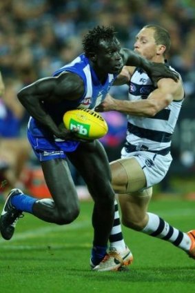 Move: North Melbourne’s Majak Daw has been criticised for his lacklustre start to the season.