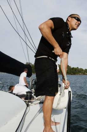 Geoff Huegill on board the Investec Loyal.