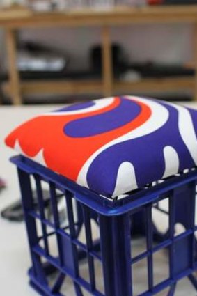 Tthe prototype milk crate cushion.