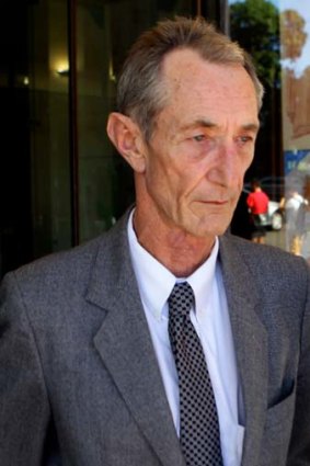 Sinister: Peter Wayne Scott outside court last month. He has been convicted of 13 child sex offences and will be sentenced next month.