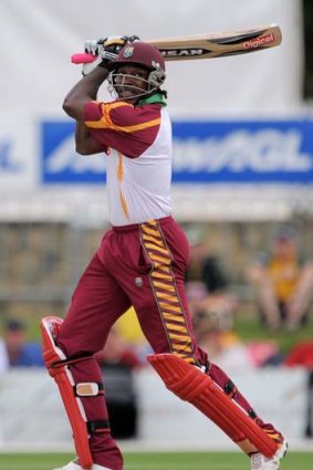 Chris Gayle against the Prime Minister's XI in 2010.