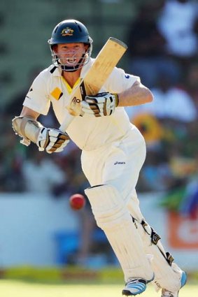 Focused: Australian opening batsman Chris Rogers.