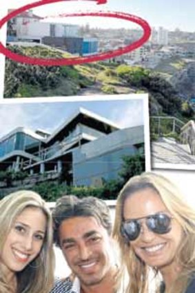 John Ibrahim’s cliffside castle and Ibrahim with   with  Chelsea Mitchell  and Charlotte  Dawson