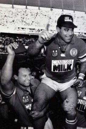 Talent and class: Laurie Daley, Mal Meninga and Brad Clyde in 1994.