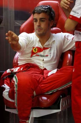 Fernando Alonso during the first practice session of the Singapore Grand Prix on Friday.