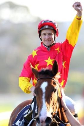 Inside knowledge: Blake Shinn after his Flight Stakes win on First Seal.