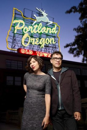 Carrie Brownstein, pictured here with her <i>Portlandia</i>. co-star Fred Armisen, will complete an unfinished script. 