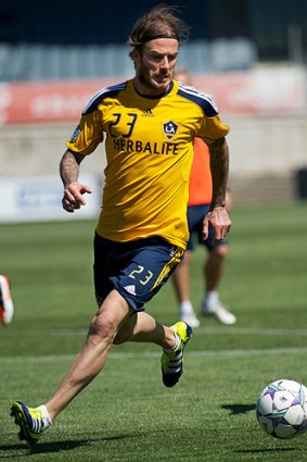 David Beckham in action.