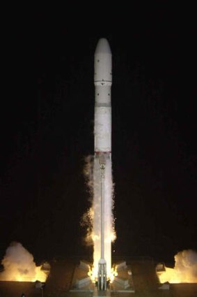 File photo: The Zenit-3SL rocket carrying a satellite for London-based ICO Global Communications lifts off Sunday, March, 12, 2000, from a self-propelled platform in the equatorial Pacific Ocean about 1400 miles southeast of Hawaii.