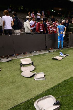 Seating problem: Ethiad stadium after the Melbourne A-League derby.