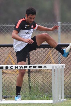 Happy wanderer &#8230; Rocky Visconte in training with his new club.