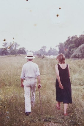 Drusilla Modjeska and her father, Patrick, take a walk by the Thames outside Oxford, where he lived.