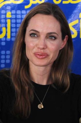 Serious business: Angelina Jolie.