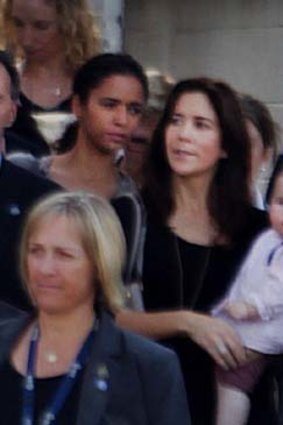 8:20am ... followed by Princess Mary with her daughter