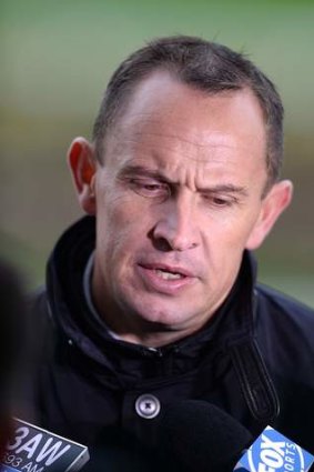 Weight-for-age performer: Leading Sydney trainer Chris Waller answers questions at Flemington this week.