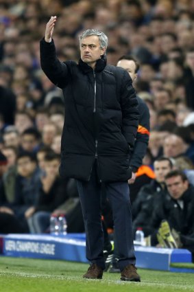 The Special One: Jose Mourinho gestures from the sideline. 