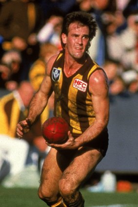 Terry Wallace in action for Hawthorn during the 1985 grand final against Essendon.