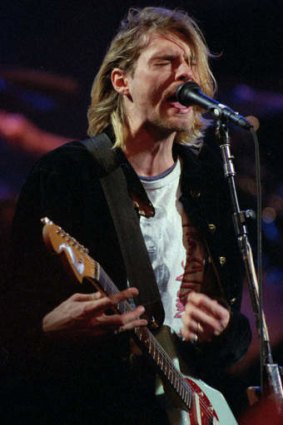 Kurt Cobain, lead singer for the Seattle-based band Nirvana, in 1993.