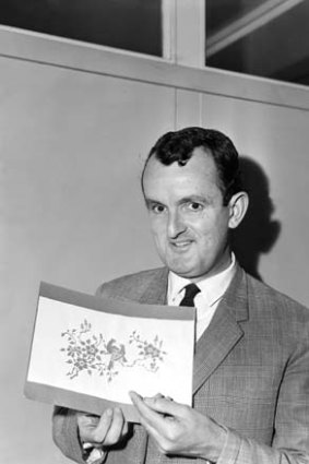 ''You've got to be very diplomatic'' ... Tom Gillies with his Art Gallery Ball sketches in the offices of Fairfax in 1965.