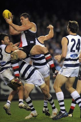 Michael Gardiner's last quarter mark and goal sealed a win in a classic top of the ladder encounter between St KIlda and Geelong, round 14, 2009.