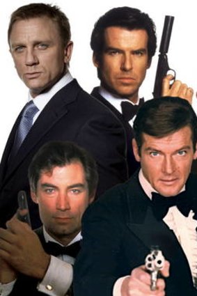 Their name is Bond, James Bond: clockwise from top left, Daniel Craig, Pierce Brosnan, Sean Connery, Roger Moore and Timothy Dalton.