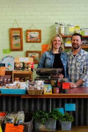 Eva Bodno and Matt Williams run Green Goes the Grocer in Castlemaine.