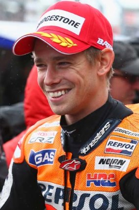 Off his bike ... Casey Stoner will become a junior teammate of V8 champions Jamie Whincup and Craig Lowndes.