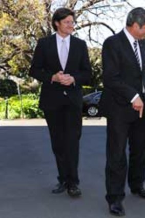 Former Labor premier Steve Bracks meets Green Wedges Coalition patron Lady Hamer and daughter Julia.