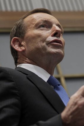 Positive note: Opposition Leader Tony Abbott.