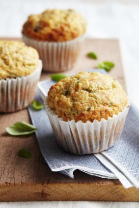 Savoury snack … fewer muffin tops with these olive and basil muffins.