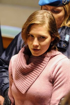 Amanda Knox . . . tears at news from the appeal court.