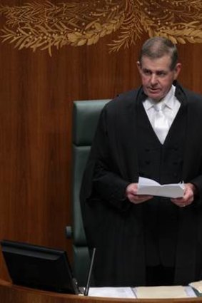 Former speaker Peter Slipper delivers his final speech to Parliament on Tuesday.