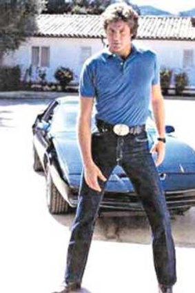 An 80s David Hasselhoff stikes a pose as Michael Kinght in <i>Knight Rider</i>.