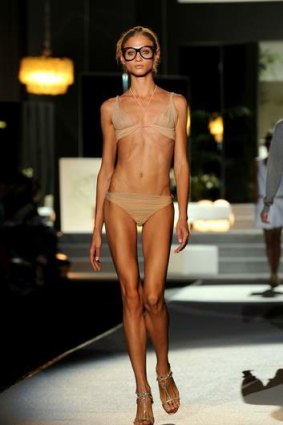 A model at Milan Fashion Week in 2010. Agencies and designers have been accused of favouring ultra-skinny physiques.