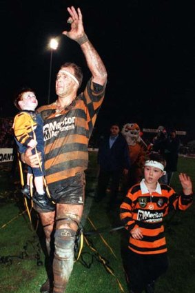 Sironen's last game for the Tigers in 1998 with Curtis, then aged 4, and baby Bayley.