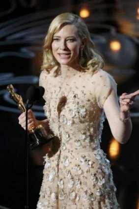Clarion call: Cate Blanchett champions women in her Oscar acceptance speech.