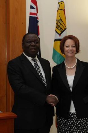 Mr Tsvangirai wants Australia to suspend sanctions against Zimbabwe.