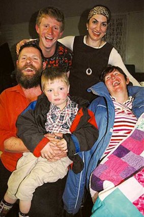 Chris Rohrlach pictured in September 2009 with sons Kieron and Liam, wife Rachel and the  director  of A Good Man,  Safina Uberoi (back).