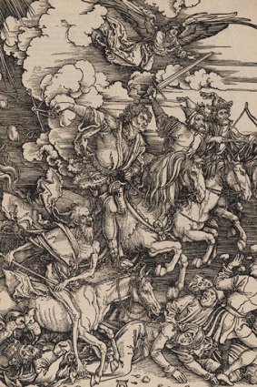 Albrecht DÜRER, Germany 1471-1528. <i>The Four Horsemen of the Apocalypse</i> (c.1497-98), from The Apocalypse, Latin edition, 1511. Woodcut on paper. Proposed for the Queensland Art Gallery Collection.