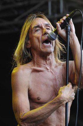 Iggy Pop in action at the Auckland Big Day Out.