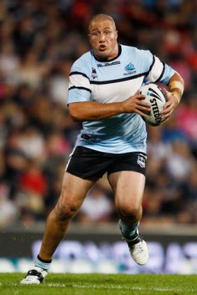 Named: Bryce Gibbs in action for the Sharks.